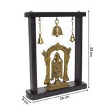 Load image into Gallery viewer, Brass Engraved Balaji in Wooden Temple Frame with Bells