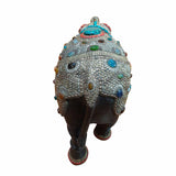 Load image into Gallery viewer, Metal Stone Decorated Elephant 13 in