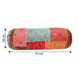 Afbeelding in Gallery-weergave laden, Bolster with Brocade Patch Cushion Cover (Assorted Colour &amp; Design)