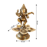 गैलरी व्यूवर में इमेज लोड करें, Brass Dancing Ganesha Deepak 5 in