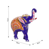 Load image into Gallery viewer, Metal Enamel Handpainted Trunk Up Elephant Medium 5 in