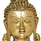 गैलरी व्यूवर में इमेज लोड करें, Brass Buddha Mask with Wall Hooks 8.5 in