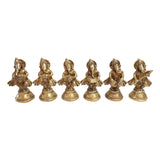 Load image into Gallery viewer, Brass Musical Ganesh Set of 6 in