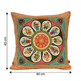 Load image into Gallery viewer, Pattachitra Folktales Canvas Cushion Covers - 16 in x 16 in - Set of 2