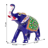 Load image into Gallery viewer, Metal Enamel Handpainted Trunk Up Elephant Small 3 in