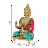 Load image into Gallery viewer, Brass Stonework Blessing Buddha 6 in