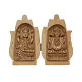 गैलरी व्यूवर में इमेज लोड करें, Whitewood Handcarved Ganesh and Laxmi Namaste 5 in