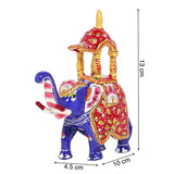 Load image into Gallery viewer, Metal Enamel Handpainted Ambari Elephant Small 4 in