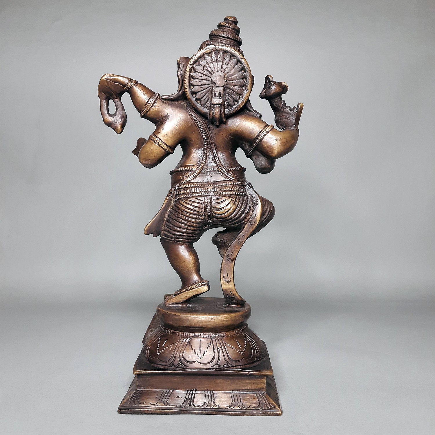 The Bombay Store Brass Dancing Ganesh in Brown Antique Finish 9 in