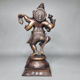 गैलरी व्यूवर में इमेज लोड करें, Brass Dancing Ganesh in Brown Antique Finish 9 in