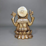 Load image into Gallery viewer, Brass Engraved Ganesh on Lotus 4 in