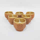 Load image into Gallery viewer, Clay T-Lite Holder Tub (Set of 6) with Candles 2.2 in