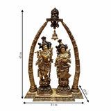Load image into Gallery viewer, Brass Radha Krishna with Tusk in Two Tone Finish 32 x 45 in