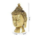 गैलरी व्यूवर में इमेज लोड करें, Brass Engraved Buddha Head 4.5 in