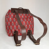 Load image into Gallery viewer, Ajrakh Poly Canvas &amp; PU Back Pack Bag