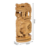 Load image into Gallery viewer, Whitewood Handcarved Undercut Ambari Elephant 8 in