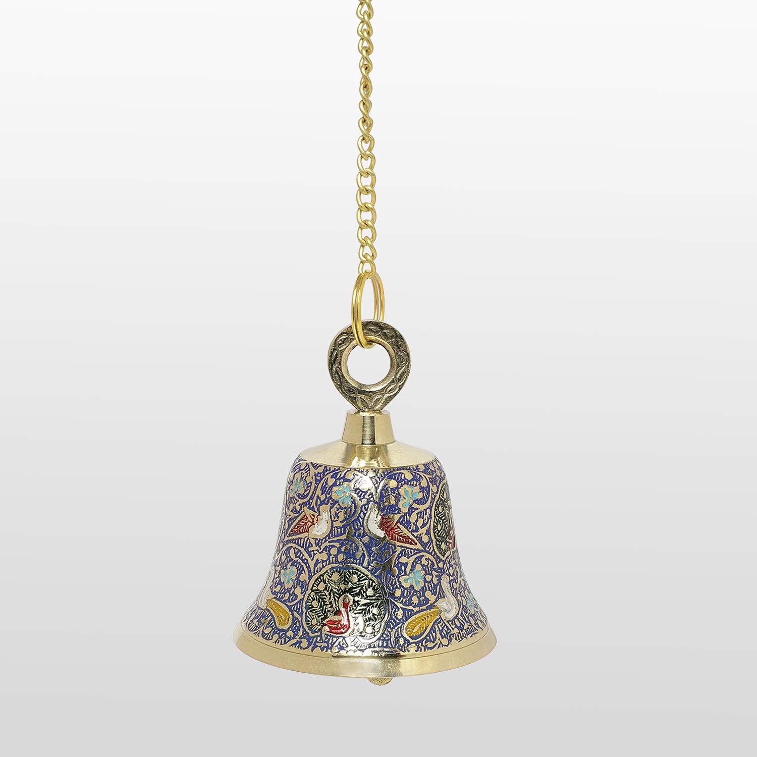 The Bombay Store Brass Engraved Temple Bell Small (Assorted Designs)