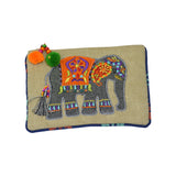 Load image into Gallery viewer, Canvas Pouch with Elephant Design in Applique Work