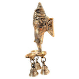 Load image into Gallery viewer, Brass Wall Hanging Ganesh Mask with Deepak 8 in