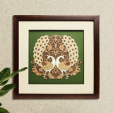 Load image into Gallery viewer, Twin Peacocks Wood Art Frame 12 in x 12 in