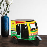 Load image into Gallery viewer, Wooden Handpainted Auto Rickshaw