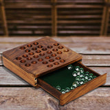 Load image into Gallery viewer, Wooden Solitaire with Marbles and Drawer