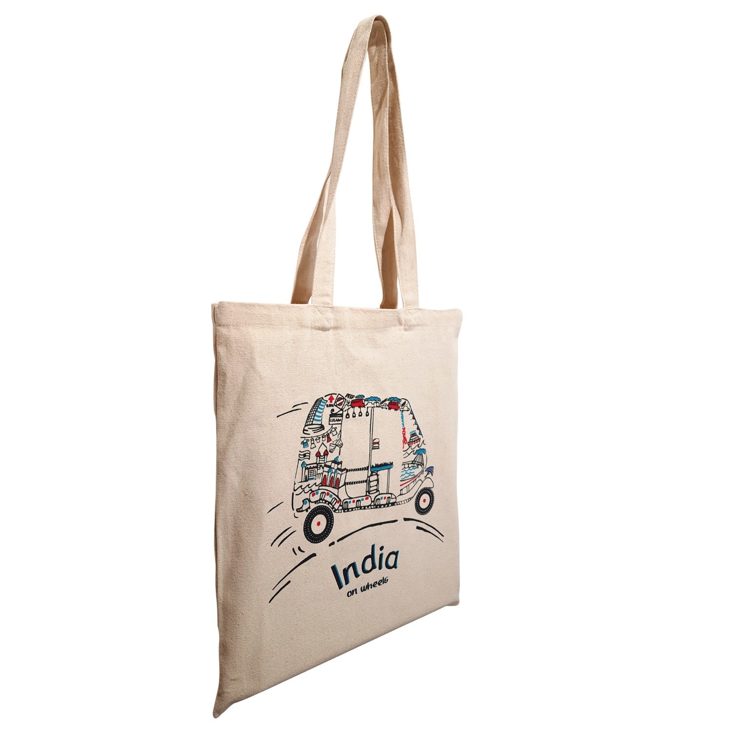 Women's Printed Jute Shopping Bag, Medium