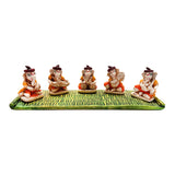 Load image into Gallery viewer, Resin Ganesh on Musical Chatai 4 in x 4.75 in