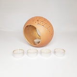 Load image into Gallery viewer, Clay T-Lite Holder Ring with 1 Candle Large 5.3 in