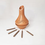 Load image into Gallery viewer, Clay Incense Stand with Pure Dhuna (Natural Resin) 8 in