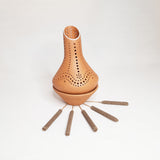 Load image into Gallery viewer, Clay Incense Stand with Pure Dhuna (Natural Resin) 8 in