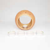 Load image into Gallery viewer, Clay T-Lite Holder Ring with 1 Candle Large 5.3 in