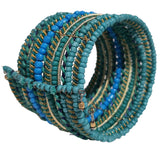 Load image into Gallery viewer, Beaded Handcuff in Teal Blue