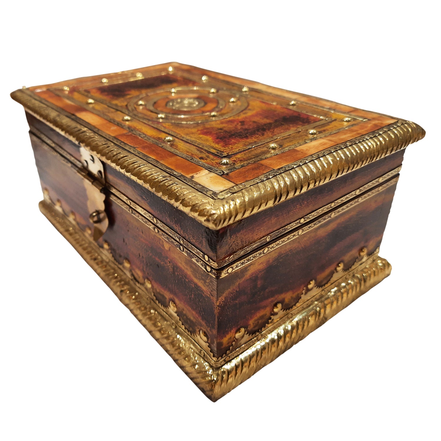 The Bombay Store Wooden Box with Brass Fitting